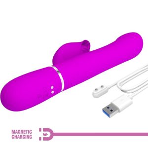 High Tech Pretty Love Rabbit Vibrator met Parels, Trilling en Clitorisstimulator, paars High Tech Pretty Love Rabbit Vibrator met Parels, Trilling en Clitorisstimulator, paars - Afbeelding 9
