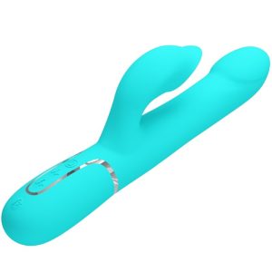 High Tech Pretty Love Rabbit Vibrator Pearls Aqua Green met clitorisstimulator High Tech Pretty Love Rabbit Vibrator Pearls Aqua Green met clitorisstimulator - Afbeelding 3