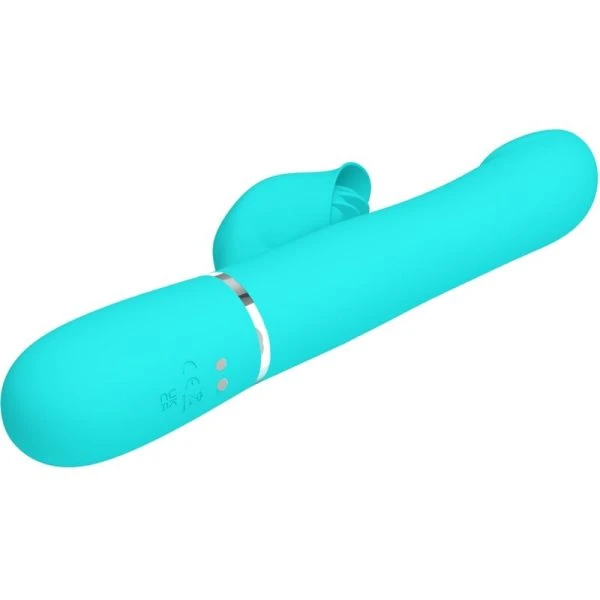 High Tech Pretty Love Rabbit Vibrator Pearls Aqua Green met clitorisstimulator High Tech Pretty Love Rabbit Vibrator Pearls Aqua Green met clitorisstimulator