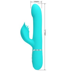 High Tech Pretty Love Rabbit Vibrator Pearls Aqua Green met clitorisstimulator High Tech Pretty Love Rabbit Vibrator Pearls Aqua Green met clitorisstimulator - Afbeelding 7