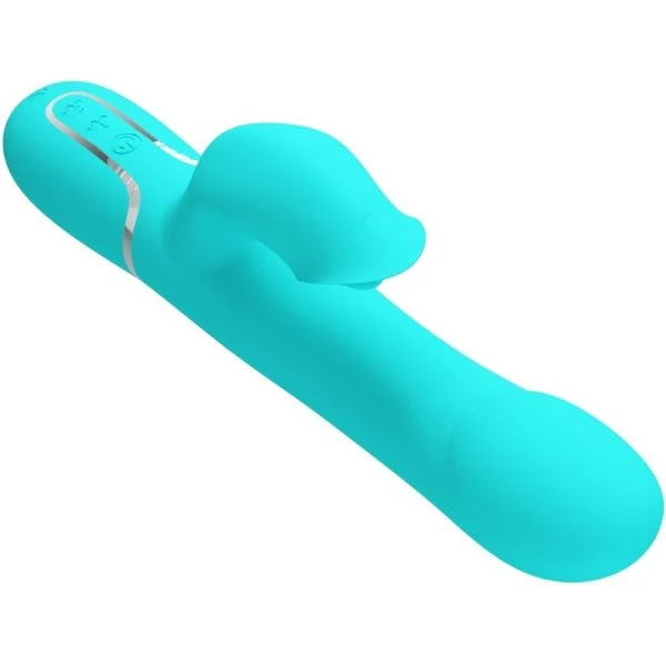 High Tech Pretty Love Rabbit Vibrator Pearls Aqua Green met clitorisstimulator High Tech Pretty Love Rabbit Vibrator Pearls Aqua Green met clitorisstimulator