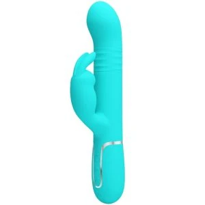 High Tech Pretty Love Coale Rabbit Vibrator met Kralen Aquagroen