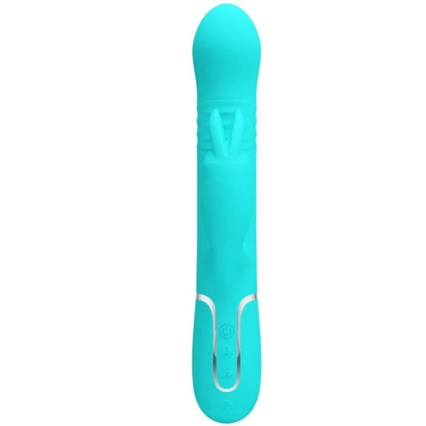High Tech Pretty Love Coale Rabbit Vibrator mit Perlen Aquagrün