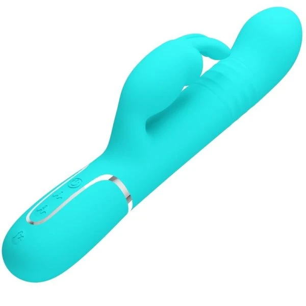 High Tech Pretty Love Coale Rabbit Vibrator mit Perlen Aquagrün