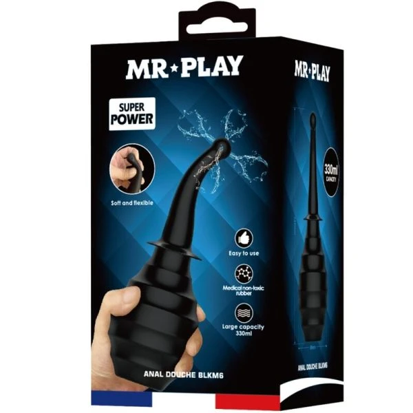 MR Play Anal Douche with Hand Bulb and Multi-Nozzle Black MR Play Anal Douche with Hand Bulb and Multi-Nozzle Black