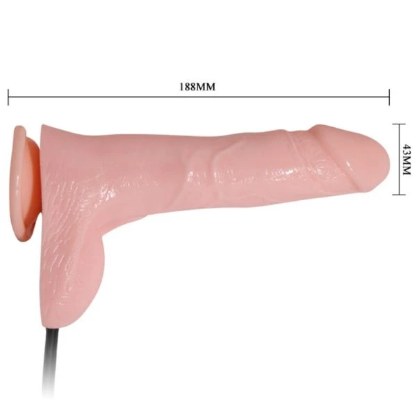Baile Opblaasbare Dildo met Zuignap, TPR, 15 cm