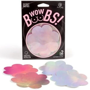 Secretplay 100% Fetish Bloemen-Nippelbedekkingen WOW Tieten zilver/roze