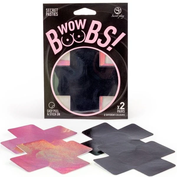 img_176362_003855908ae83c5d434211fb11f5ce1c_1-2.jpg Secretplay 100% Fetish Brustwarzenabdeckungen WOW Titten! X, holographisch, 8 x 8 cm