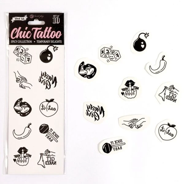 Secretplay Temporäre Tattoos Set Spicy Collection 10 Motive
