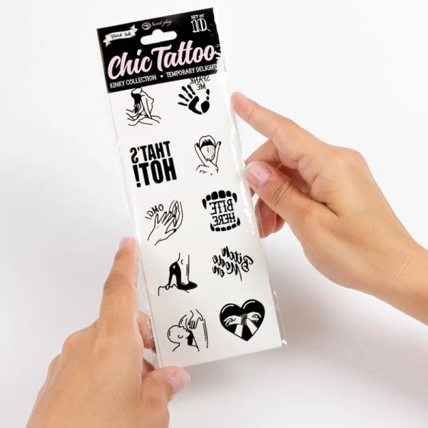 Secretplay temporäre Tattoos Set Kinky Collection 10 Motive