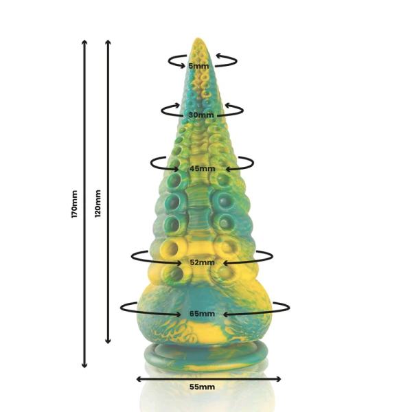 Epic Siliconen Dildo Cetus Tentakel groen klein