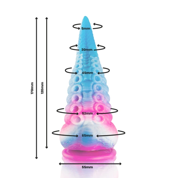 Epic Phorcys siliconen dildo blauw klein