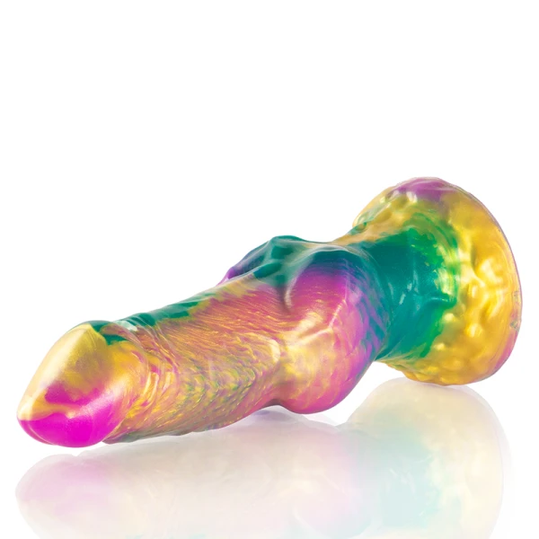 Epic Siliconen Dildo Iris met regenboogkleurige teelballen, 225 mm Epic Siliconen Dildo Iris met regenboogkleurige teelballen, 225 mm