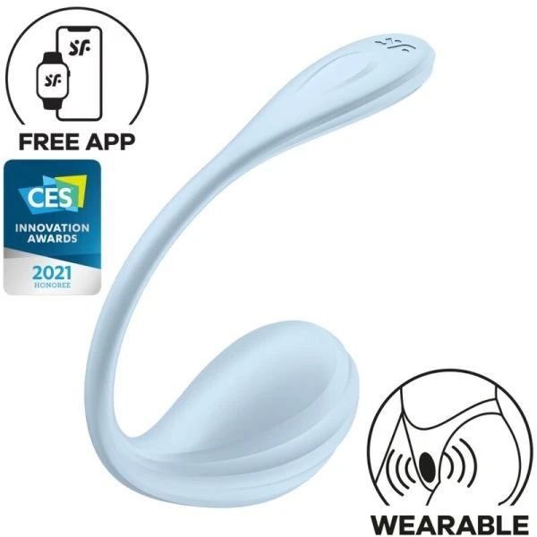 Satisfyer Partner Smooth Petal G-Punt Stimulator Hemelblauw met App