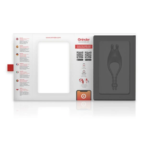Oninder Pampa oplaadbare penisring met clitorisstimulator en app-bediening