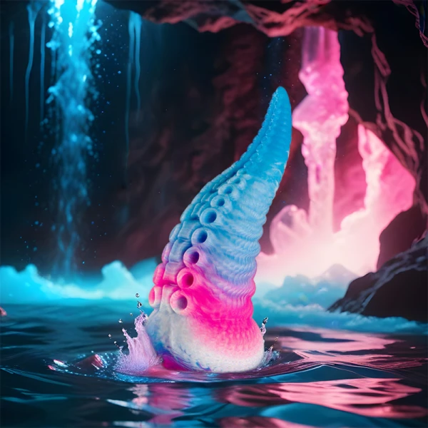 Epic Phorcys siliconen dildo blauw klein