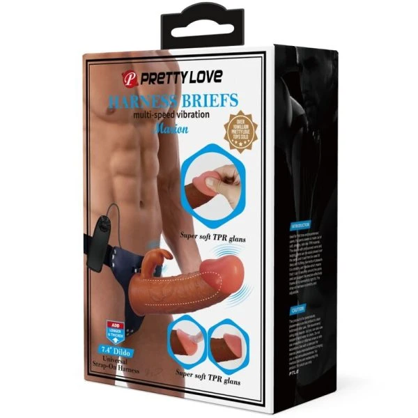 Harness Collection Pretty Love Strap-On Set mit Vibrationsdildo braun