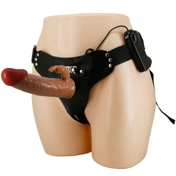 Harness Collection Pretty Love Strap-On Set mit Vibrationsdildo braun