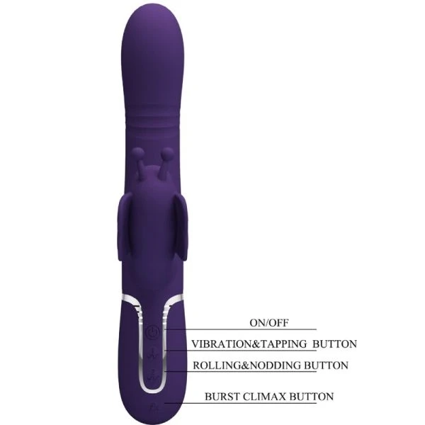 High Tech Pretty Love Multifunktions-Konijnenvibrator 4 in 1 Vlinder Paars High Tech Pretty Love Multifunktions-Konijnenvibrator 4 in 1 Vlinder Paars