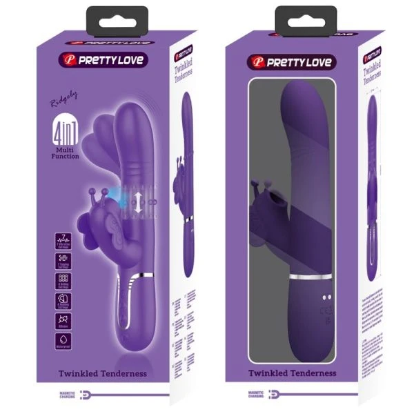 High Tech Pretty Love Multifunktions-Konijnenvibrator 4 in 1 Vlinder Paars High Tech Pretty Love Multifunktions-Konijnenvibrator 4 in 1 Vlinder Paars
