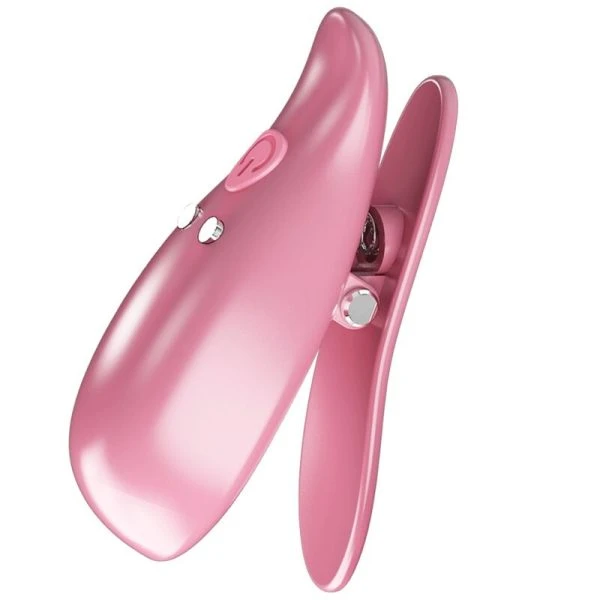 Pretty Love Vibrierende Nippelklemmen Leaf mit 10 Funktionen, Rosa