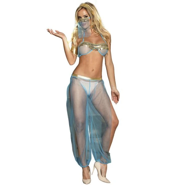 Subblime Blue India Style Sexy Bralette Dessous-Set L/XL