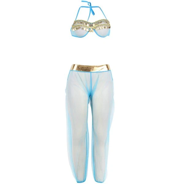 Subblime Blue India Style Sexy Bralette Dessous-Set L/XL