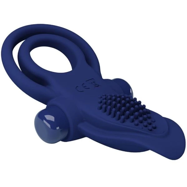 FOR HIM Pretty Love Bronson Dubbele Ring met Trilling, blauw