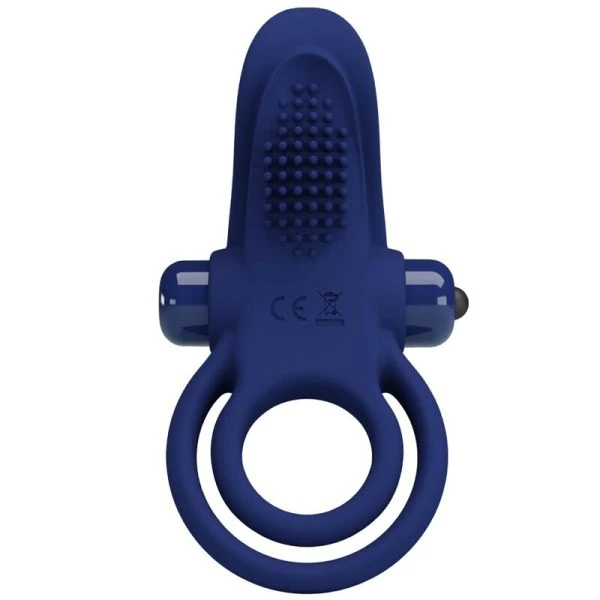 FOR HIM Pretty Love Bronson Dubbele Ring met Trilling, blauw