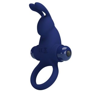FOR HIM Pretty Love Jiro vibrerende penisring met konijnenoren blauw FOR HIM Pretty Love Jiro vibrerende penisring met konijnenoren blauw - Afbeelding 1