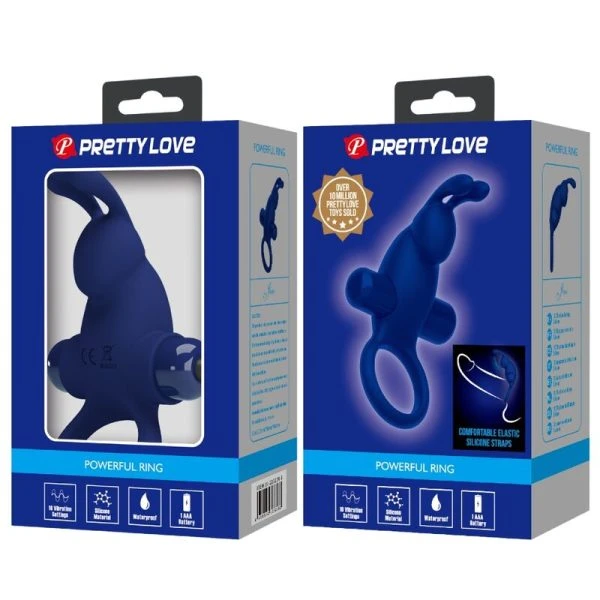 FOR HIM Pretty Love Jiro vibrerende penisring met konijnenoren blauw FOR HIM Pretty Love Jiro vibrerende penisring met konijnenoren blauw