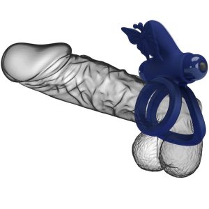 FOR HIM Pretty Love Jamele Penisring met vibratie en vlinderstimulator, blauw FOR HIM Pretty Love Jamele Penisring met vibratie en vlinderstimulator, blauw - Afbeelding 6