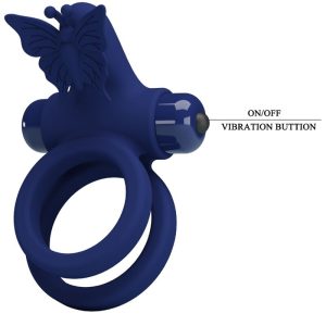FOR HIM Pretty Love Jamele Penisring met vibratie en vlinderstimulator, blauw FOR HIM Pretty Love Jamele Penisring met vibratie en vlinderstimulator, blauw - Afbeelding 8