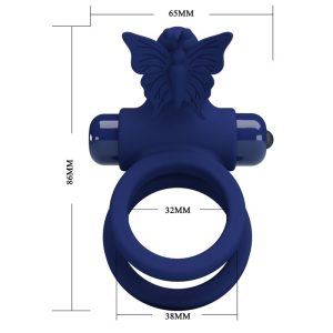 FOR HIM Pretty Love Jamele Penisring met vibratie en vlinderstimulator, blauw FOR HIM Pretty Love Jamele Penisring met vibratie en vlinderstimulator, blauw - Afbeelding 7