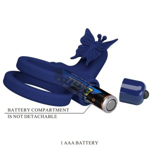 FOR HIM Pretty Love Jamele Penisring met vibratie en vlinderstimulator, blauw FOR HIM Pretty Love Jamele Penisring met vibratie en vlinderstimulator, blauw - Afbeelding 9