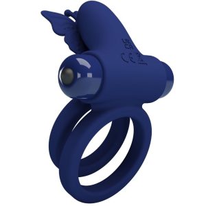 FOR HIM Pretty Love Jamele Penisring met vibratie en vlinderstimulator, blauw FOR HIM Pretty Love Jamele Penisring met vibratie en vlinderstimulator, blauw - Afbeelding 3