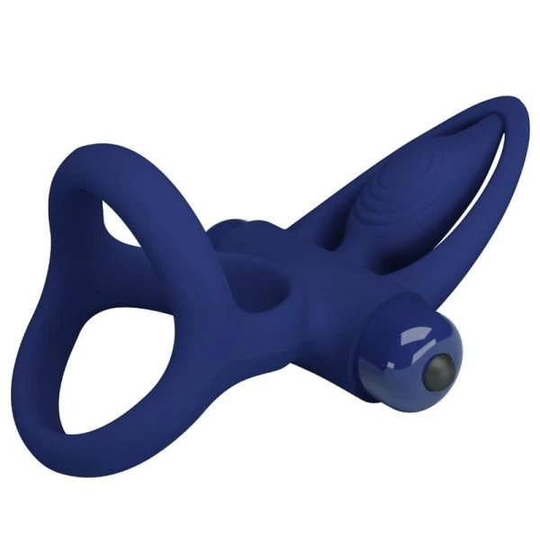 FOR HIM Pretty Love MAT Dubbele ring met vibratie en clitorisstimulator blauw FOR HIM Pretty Love MAT Dubbele ring met vibratie en clitorisstimulator blauw