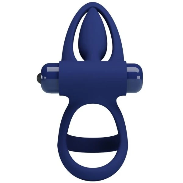 FOR HIM Pretty Love MAT Dubbele ring met vibratie en clitorisstimulator blauw FOR HIM Pretty Love MAT Dubbele ring met vibratie en clitorisstimulator blauw