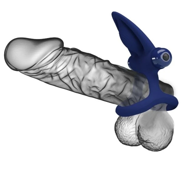 FOR HIM Pretty Love MAT Dubbele ring met vibratie en clitorisstimulator blauw FOR HIM Pretty Love MAT Dubbele ring met vibratie en clitorisstimulator blauw