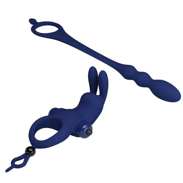 FOR HIM Pretty Love Ayad Rabbit Vibratorring met stekker Blauw