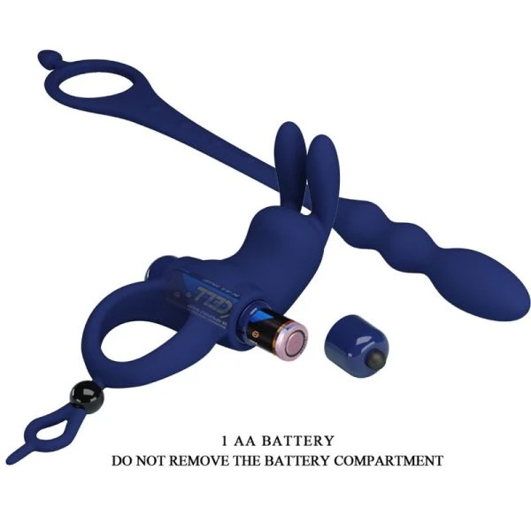 FOR HIM Pretty Love Ayad Rabbit Vibratorring met stekker Blauw