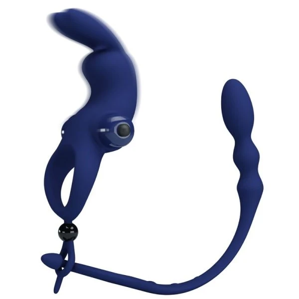FOR HIM Pretty Love Ayad Rabbit Vibratorring met stekker Blauw