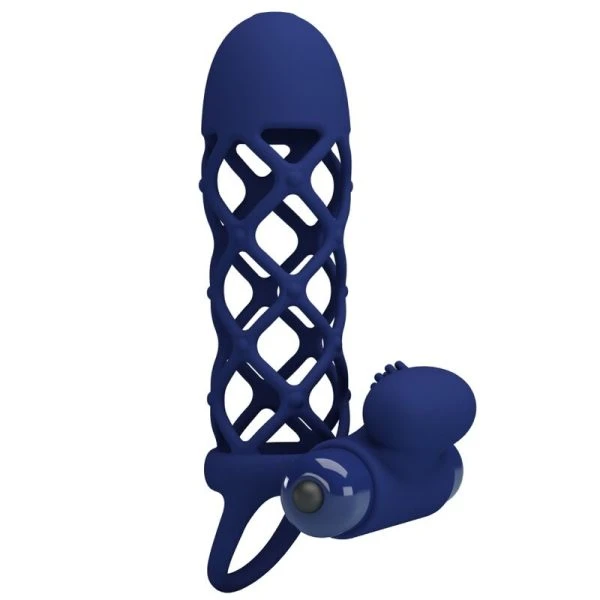 FOR HIM Pretty Love Giann Vibratorring mit Silikonhülle blau