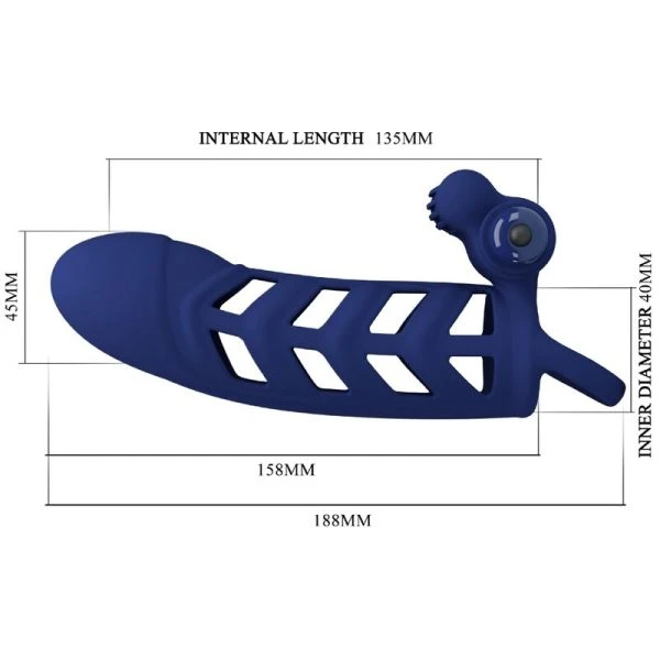 FOR HIM Pretty Love Altaf Vibratorring met siliconen hoes blauw FOR HIM Pretty Love Altaf Vibratorring met siliconen hoes blauw