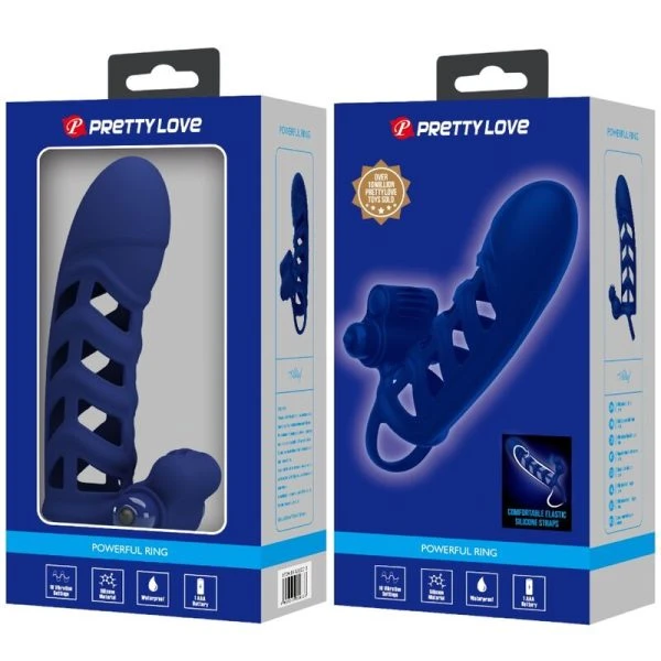 FOR HIM Pretty Love Altaf Vibratorring met siliconen hoes blauw FOR HIM Pretty Love Altaf Vibratorring met siliconen hoes blauw