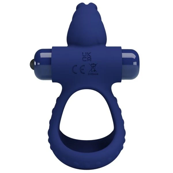 FOR HIM Pretty Love Luchito Dubbele Vibrerende Penisring Konijn Blauw