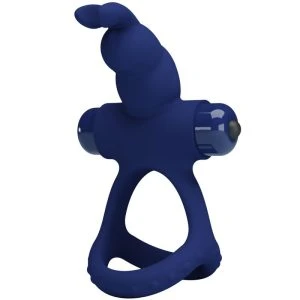 FOR HIM Pretty Love Luchito Doppelvibrierender Penisring Kaninchen Blau