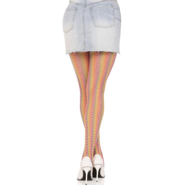 LEG Avenue Hosiery Gehaakte Netkousen Regenboog Meerkleurig