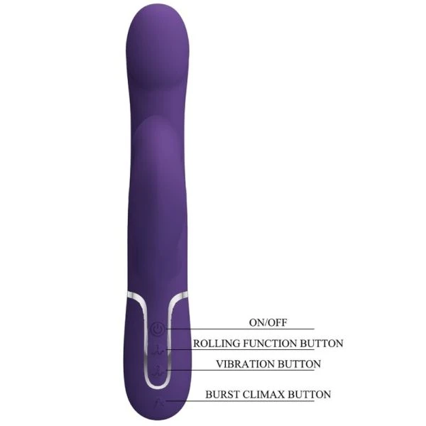 High Tech Pretty Love Zalin Rabbit Vibrator 4 in 1 met Parels Paars High Tech Pretty Love Zalin Rabbit Vibrator 4 in 1 met Parels Paars
