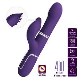 High Tech Pretty Love Zalin Rabbit Vibrator 4 in 1 met Parels Paars High Tech Pretty Love Zalin Rabbit Vibrator 4 in 1 met Parels Paars - Afbeelding 2